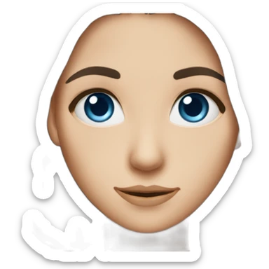 Olga Brunette with long hair and blue eyes sticker