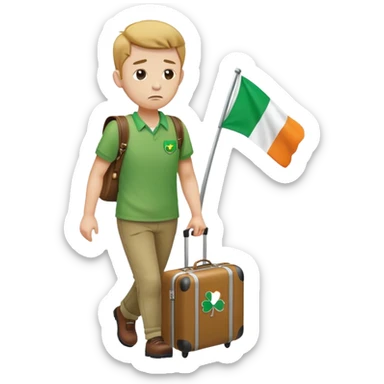 Hi! I need emojis for the people who are completely disappointed with Ireland and goes back home sticker