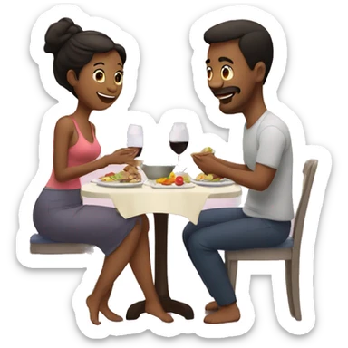 Two Parents have a dinner with their baby  sticker