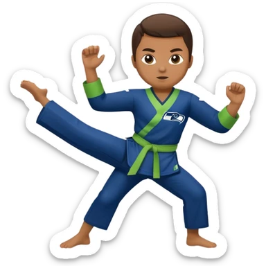 Karate Emoji with Seattle Seahawks sticker