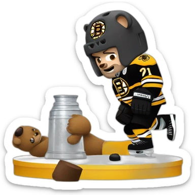 bruins-meth-bear-punching-the-stanley-cup sticker