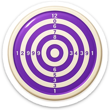 Edit the bullseye target emoji to have purple and white colors, maintaining the same appearance, with no background. sticker