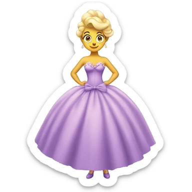 Galinda dress wicked movie only dress sticker