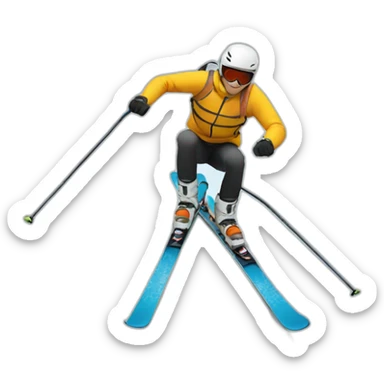 Skiing sticker