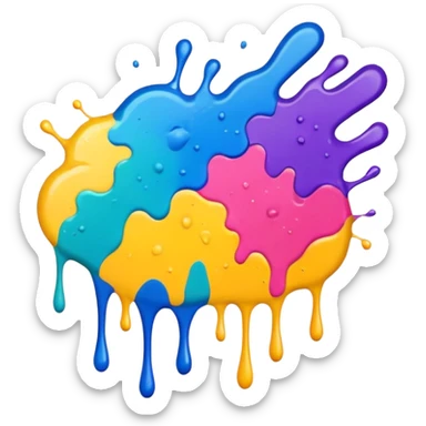 Make a painting which is splattered paint sticker