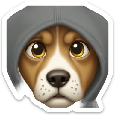 Dog wearing a hoodie crying sticker
