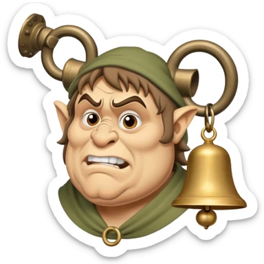 Quasimodo the hunchback of Notre Dame with bell sticker