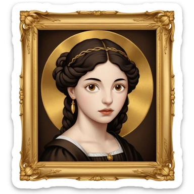 Caravaggio Woman painting in a gold frame sticker
