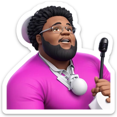 cool man with microphone sticker