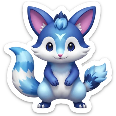 Shiny Exotic Colorful Nebula-Gradients Furret-Meowstic-Zangoose-Hybrid (Full body) sticker