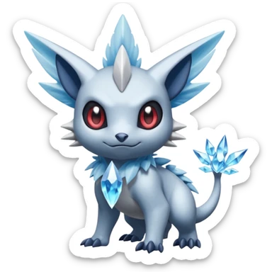 Elemental dark dusky mechanical frosty fairy-like fantasy epic rare Glalie-Sneasel-Togetic-Pokémon-Fakémon-hybrid-creature sticker