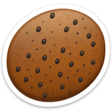 realistic seed, detailed macro close-up, textured surface with natural patterns, shades of brown and little beige with 5-10 small equal sized distinctive black speckles, oval-shaped, glossy, studio lighting, sharp focus, high-resolution photography, isolated on neutral background sticker