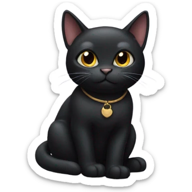 Black cat sticker