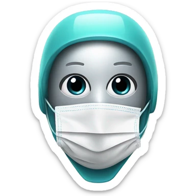 Robot assistant with surgical mask sticker