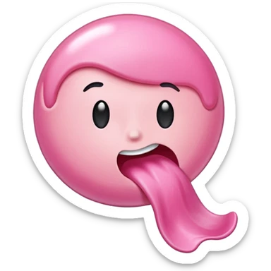 chewed bubble gum sticker