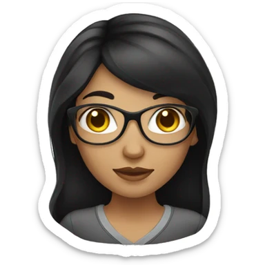 GIRL WITH BLACK HAIR WHO WORKS IN AN INTERNET COMPANY sticker