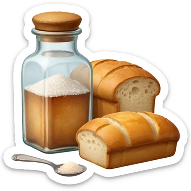  a one victorian bottle of salt and a loaf of bread sticker