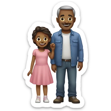 Father with her 2 daughters  sticker