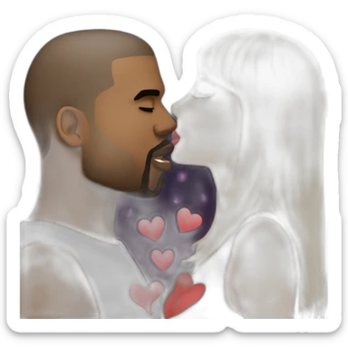 taylor swift and kanye west romantically kissing sticker