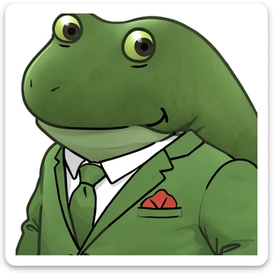 bufo in a japanese suit sticker