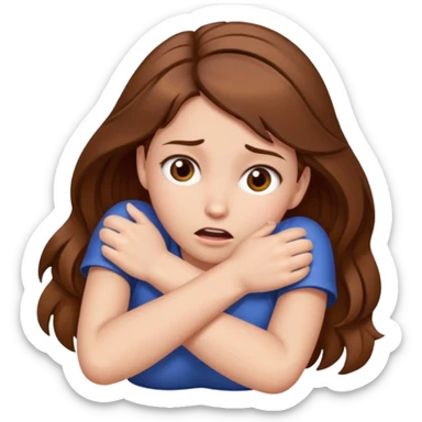 brown haired girl strangling herself sticker