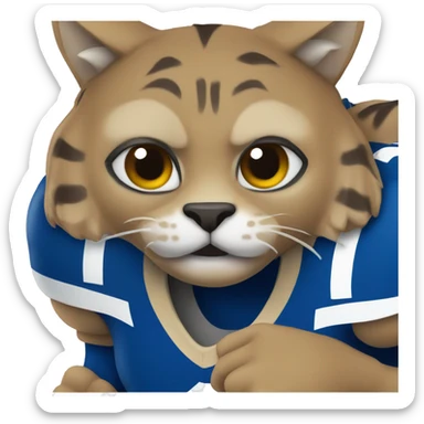 wildcat wearing blue football jersey sticker
