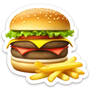 Really yummy burger and chips sticker