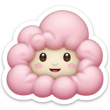 pink cloud with zzz sticker