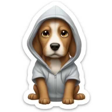 Dog wearing a hoodie  sticker