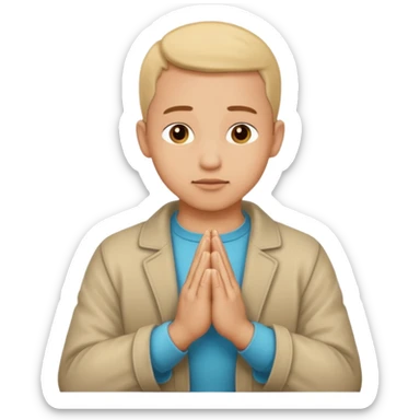 make praying man emoji looks exactly using default iphone emoji icons like man, and pray hands sticker