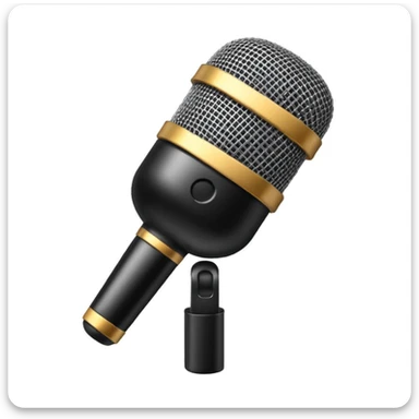 custom microphone emoji, unique design, modern, simple, clear details sticker