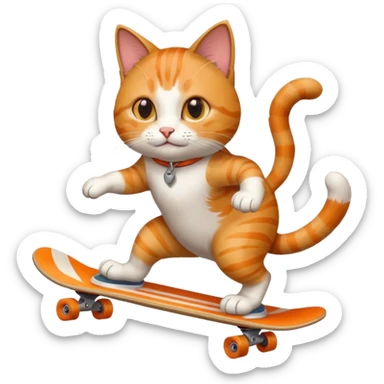 CAt skateboarding  sticker