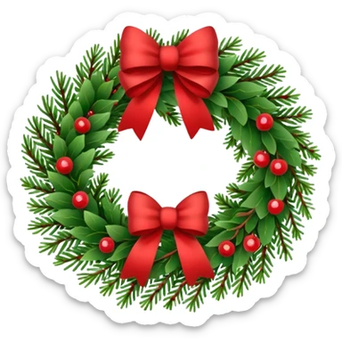 Christmas fir wreath sticker