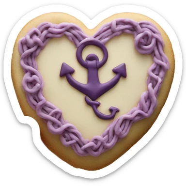 cookie heart with anchor sticker