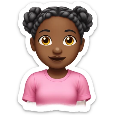 black girl toddler with pink top and braids sticker