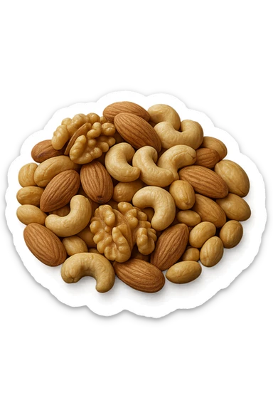 montagna di noci sbucciate, iperrealistici 4k sticker