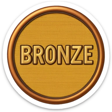 An embroidered patch with the word "BRONZE" on it sticker