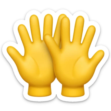 Yellow hands cupped emoji sticker