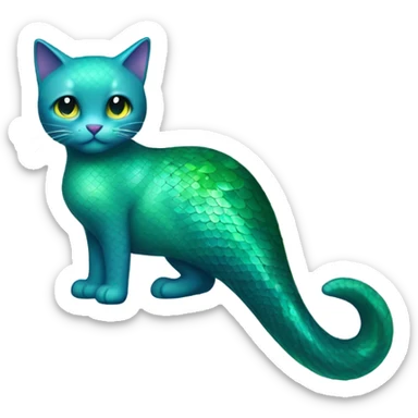 cat with a mermaid tail sticker