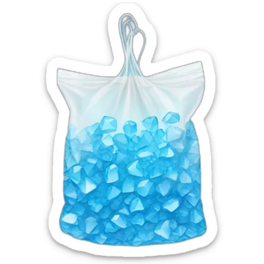 plastic bag with white blue crystals sticker