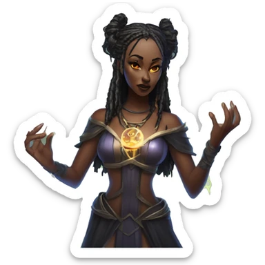 "Technomancy is the use of magic or mystical powers to control and manipulate technology” + "It's kind of like cyberpunk magic or how in some games, characters hack into systems using magic." 🖥️⚡🧙‍♂️ Make a ancient vampire technomancy goddess sticker