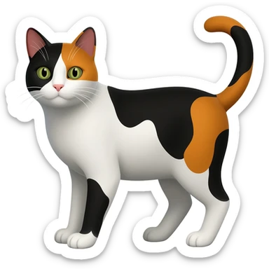 Dreifarbige Katze mit am meisten weiß sticker