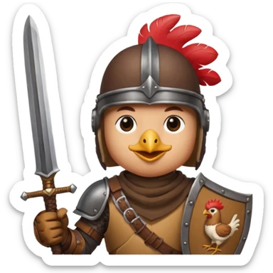 Adventurer with a chicken head sticker