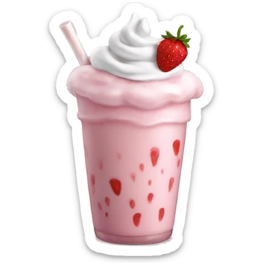strawberry milkshake whit whip cream sticker