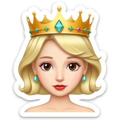 Woman wearing cocktail crown sticker