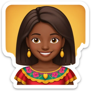 Mexican girl with silk press sticker