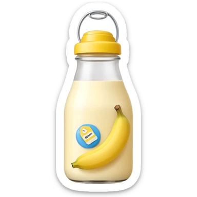 baby Milk bottle with banana tag sticker