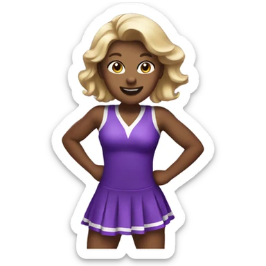 Adult Cheerleader cheering purple dress sticker