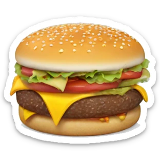 Pez comiendo hamburguesas  sticker