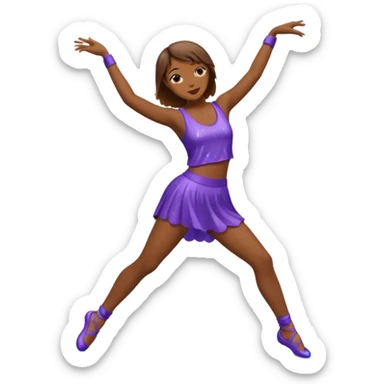 Brown silhouette female dancer in the rain sticker